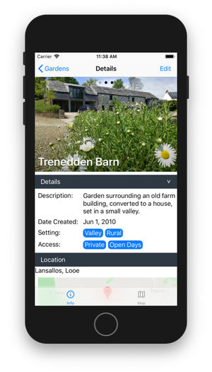 Screenshot of Garden Detail screen - Image